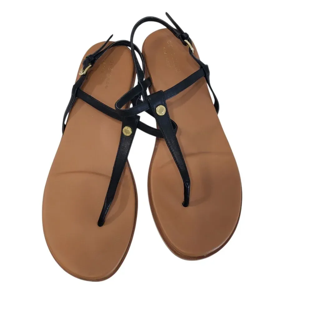 Cole Haan Women's Black Skinny Strap, Thong Sandals, Size 9 B